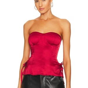 LPA Posie Pleated Corset - Red Silk Corset